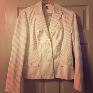 XL Ambition lined warm white pinstripe blazer